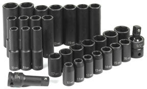 Grey Pneumatic 1430MRD 1/2" Drive Standard & Deep Length Metric Set