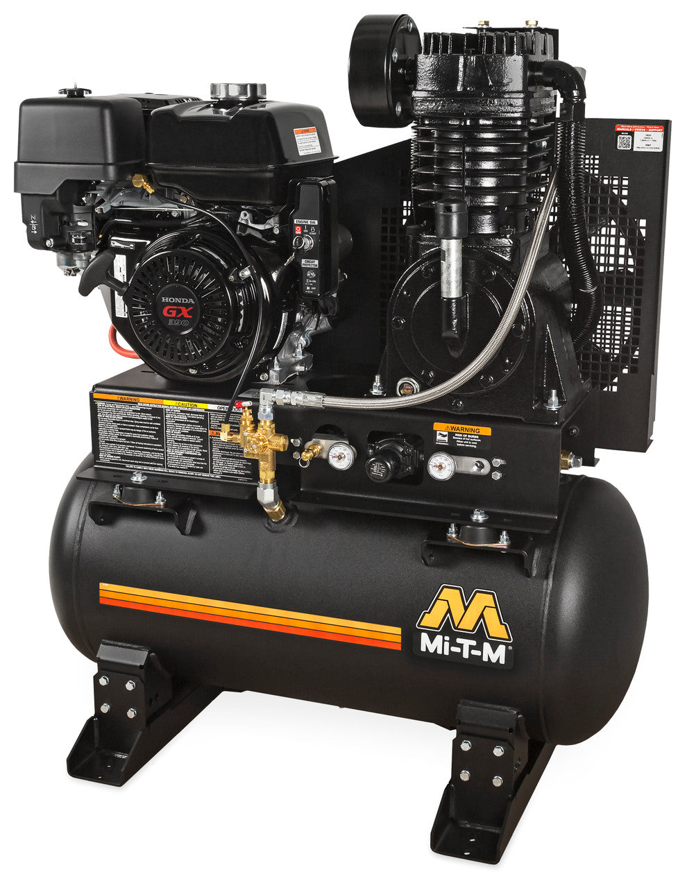 MI-T-M ABS-13H-30H 30 Gal. Tank-Mounted Honda Two Stage Gasoline Compressor