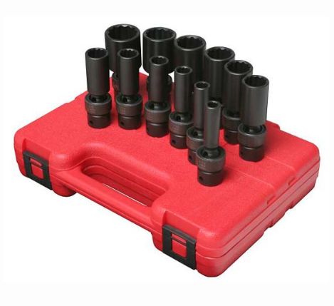 Sunex 3677 3/8" Dr. 12 Pt. 12 Pc. SAE Universal Deep Impact Socket Set