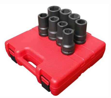 Sunex 5681 1" Dr. 8 Pc. SAE Deep Impact Socket Set