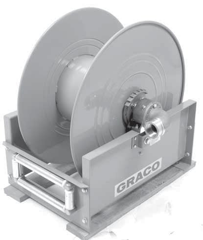 Graco 24E002 1/2" x 35' Open Motor Oil Open Hose Reel w/Flexible Dispense Meter