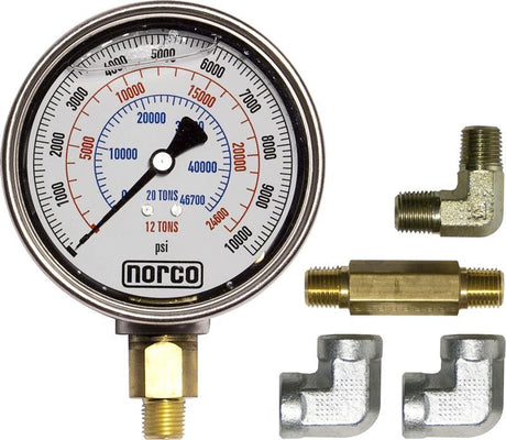 Norco Lifting 78021 Hydraulic Gauge with Fittings