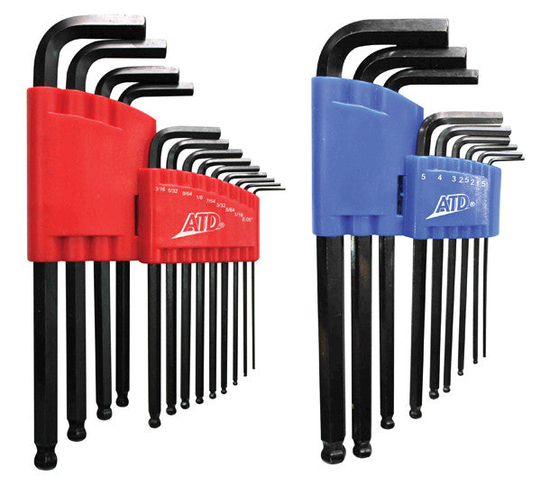 ATD 580 22 Pc. SAE & Metric Long Arm Ball End Hex Key Set