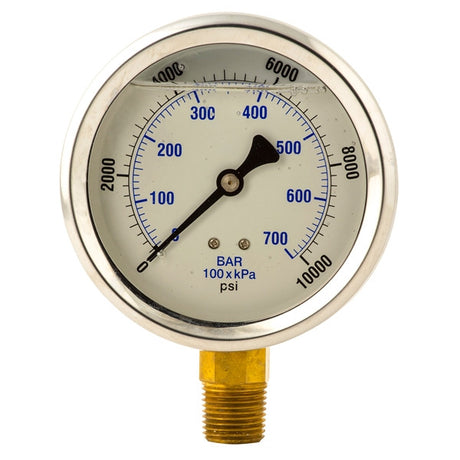 BVA GW4012 4" Diameter Liquid Gauge | 1/2" Oil Port