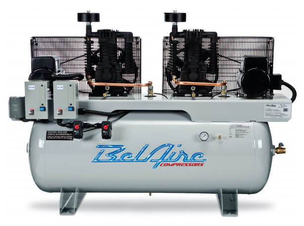 BelAire 3112D 2 x 5 HP, 208-230 1Ph, 120 Gal Electric Duplex Compressor