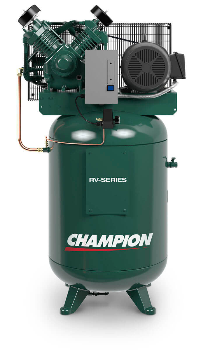 Champion VRV15F-12 15 HP 3 Ph, RPM 1800,  Vert 120 Gal Tank Air Compressor