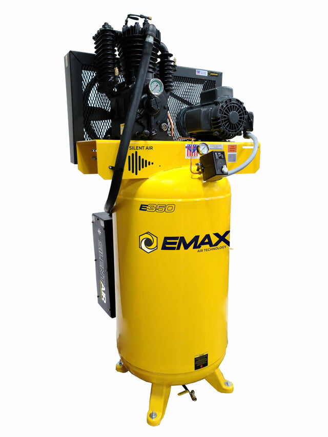 EMAX ES05V080I1 5HP, 1PH, 80 Gal Vertical Tank Air Compressor with Air Silencer