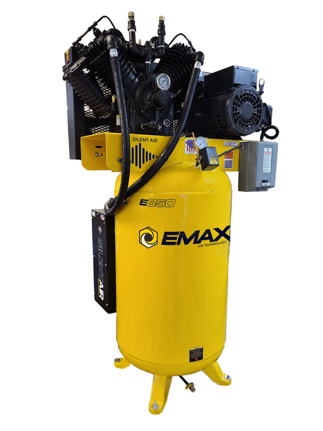 EMAX ES10V080V1 10HP, 1PH, 80 Gal Vertical Tank Air Compressor with Air Silencer