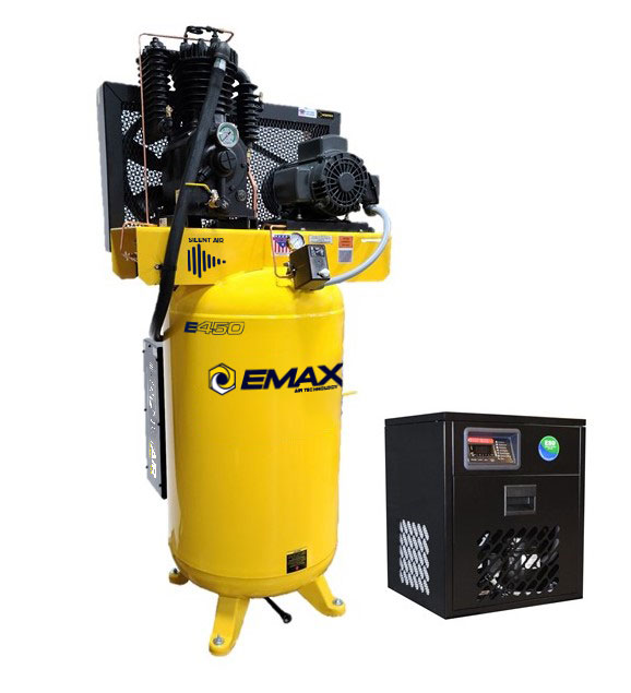 EMAX ESP05V080I1PK 5 HP Air Compressor with 30 CFM Air Dryer, 1 Phase, Silent Air System