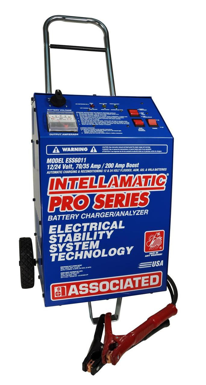 Associated ESS6011 Intellamatic 12/24 Volt  70/35 Amp / 200 Amp Boost Wheel Charger & 70 Amp Power Supply