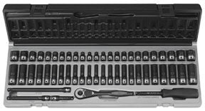 Grey Pneumatic 89653CRD 1/4" Dr. 53pc 6pt. Fractional & Metric Duo-Socket Set