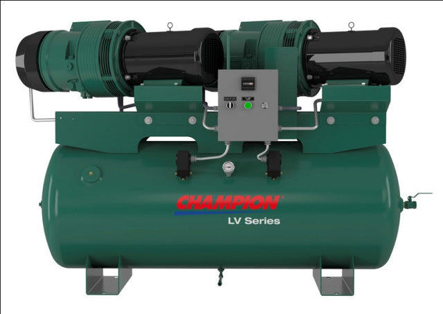 Champion LV04PDRHS-12 5 HP 120 Gal, Duplex, Horizontal Tank