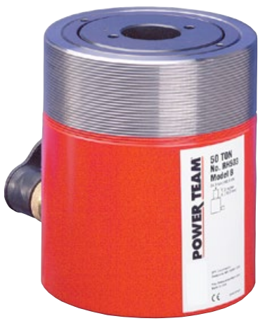 Power Team RH121 12-Ton, 1-5/8" Stroke, Single-Acting, Center Hole, Spring Return Cylinder