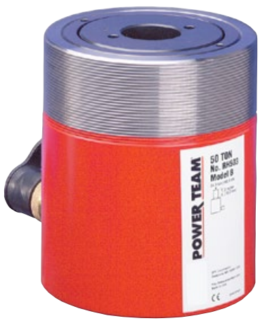 Power Team RH202 20-Ton, 2" Stroke, Single-Acting, Center Hole, Spring Return Cylinder