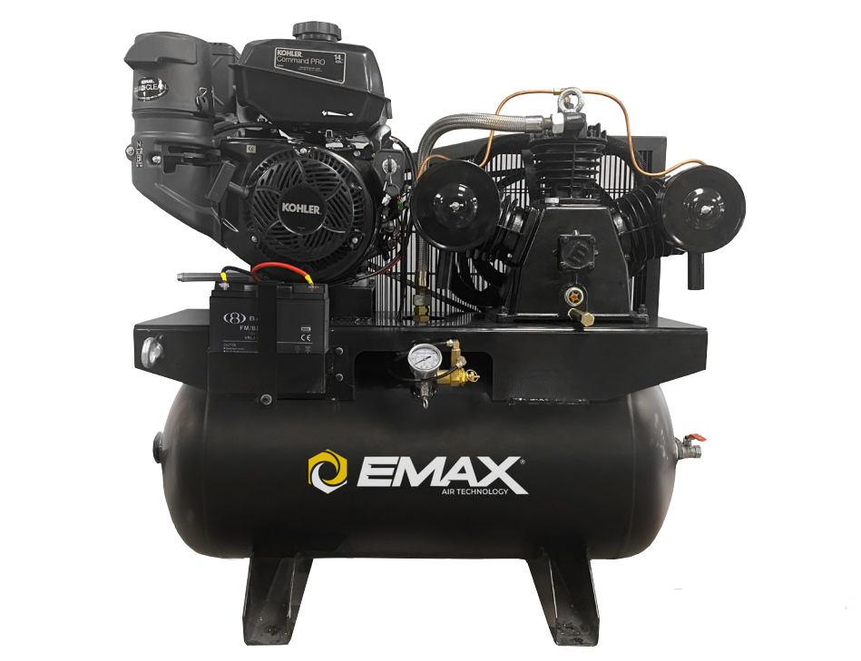 Emax EGES1430ST Kohler Command Pro Gas Air Compressor 14HP 30 gal