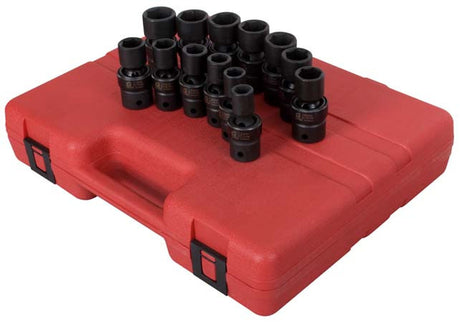 Sunex 2665 1/2" Dr. 13 Pc. Metric Universal Impact Socket Set