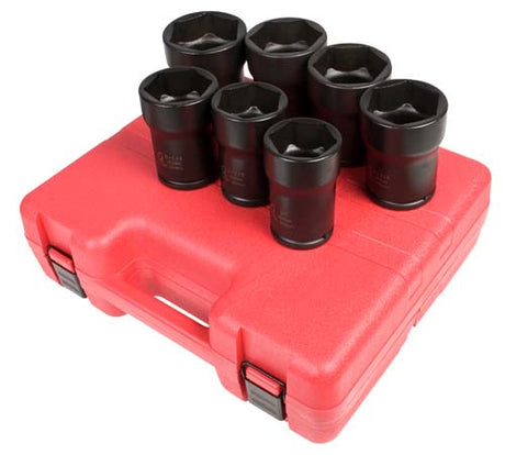 Sunex 4667 3/4" Dr. 7 Pc. Truck Pinion Locknut Impact Socket Set