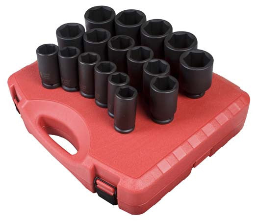 Sunex 4685 3/4" Dr. 17 Pc. SAE Deep Impact Socket Set