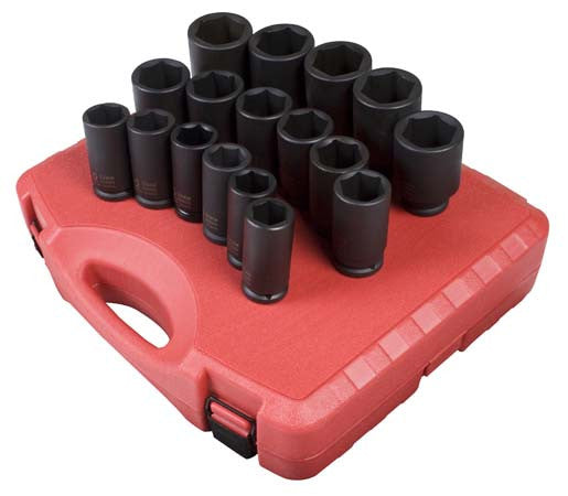 Sunex 4686 3/4" Dr. 17 Pc. Metric Deep Impact Socket Set