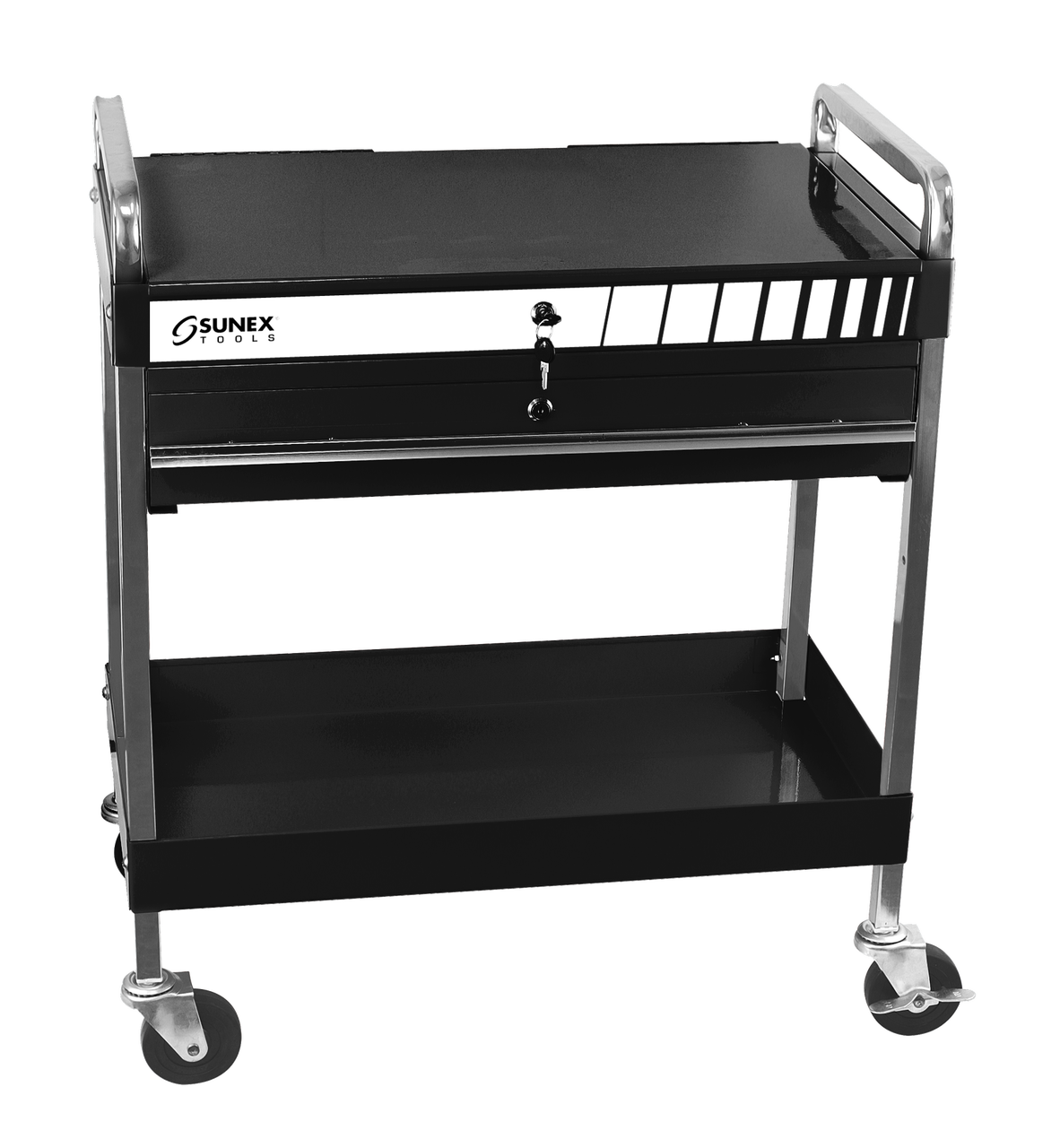 Sunex 8013ABK Black Service Cart w/ Locking Top and Drawer