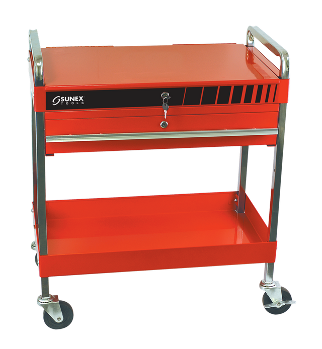 Sunex 8013A Red Service Cart w/ Locking Top and Drawer