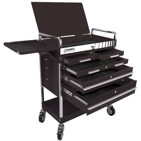 Sunex 8045BK Black Professional 5 Drawer Service Cart w/ Locking Top