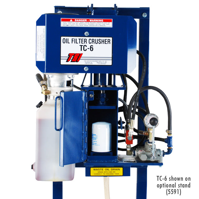 TSI TC-6 Oil Filter Crusher with Door Safety Switch