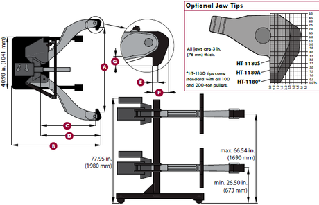 Posi Lock PTPH-102TDA Portable 100-Ton Hydraulic Puller