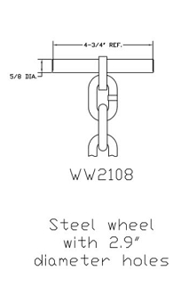 Kiene WW2108 Pulling Chain, T-bar for 2.9” hole