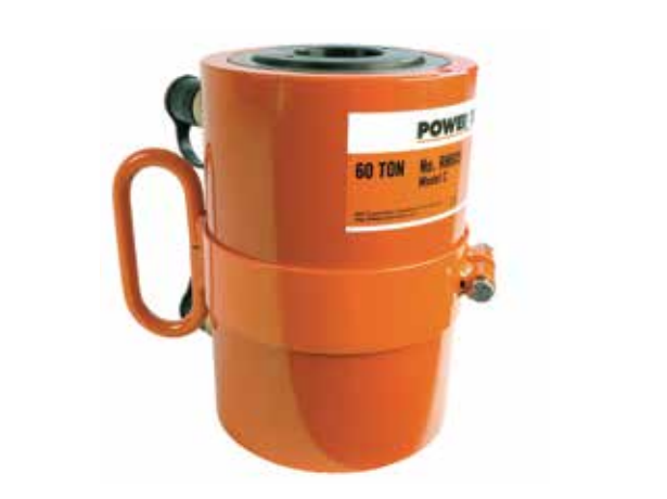 Power Team RH306D Aluminum Center Hole, Double-Acting Cylinder - 30 ton, 6" Stroke